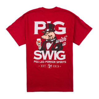 PLPS Pig with a Swig Tee - Antique Cherry Red