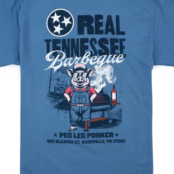 Real TN BBQ Tee - Indigo Blue - Image 3