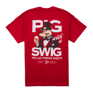 PLPS Pig with a Swig Tee - Antique Cherry Red