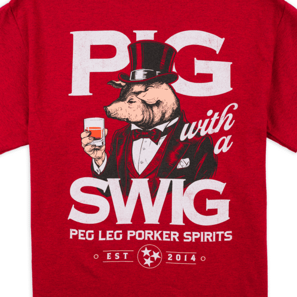 PLPS Pig with a Swig Tee - Antique Cherry Red - Image 3