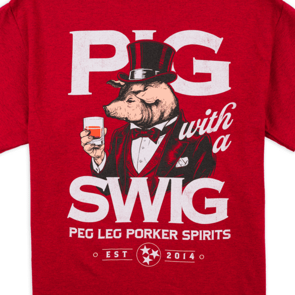 PLPS Pig with a Swig Tee - Antique Cherry Red - Image 3